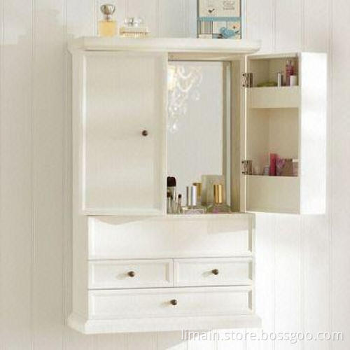 Wall Cabinet with 3 Drawers and an Interior Mirror